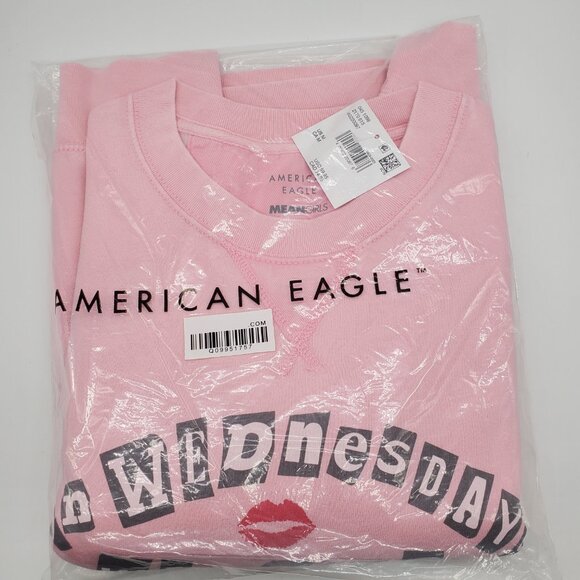American Eagle x Mean Girls Crew Neck Sweatshirt | On Wednesday We Wear Pink - Picture 3 of 10
